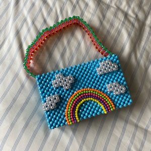 Susan Alexandra Beaded cloud rainbow bag